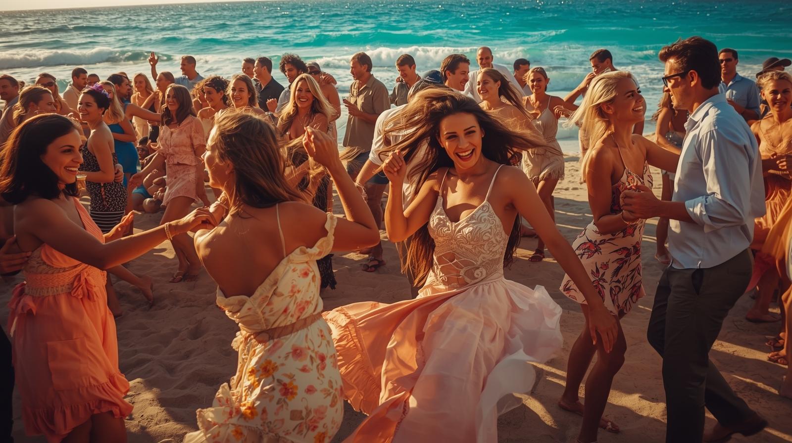 bachata dance on the beach many happy couple (1)